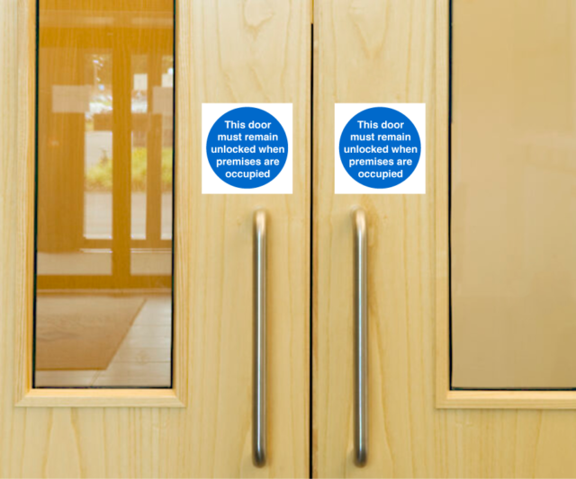 ms224 this door must remain unlocked 100x100