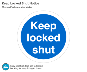 ms227 keep locked shut 75mm sticker