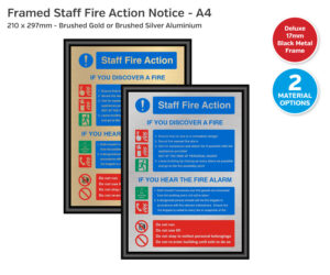 ms245-247 framed silver gold staff fire action a4