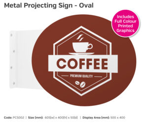 pcs002 projecting sign oval