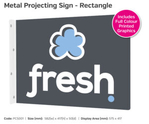 pcs003 projecting sign round rectangle