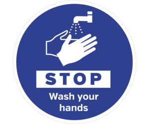 stop wash your hands floor graphic