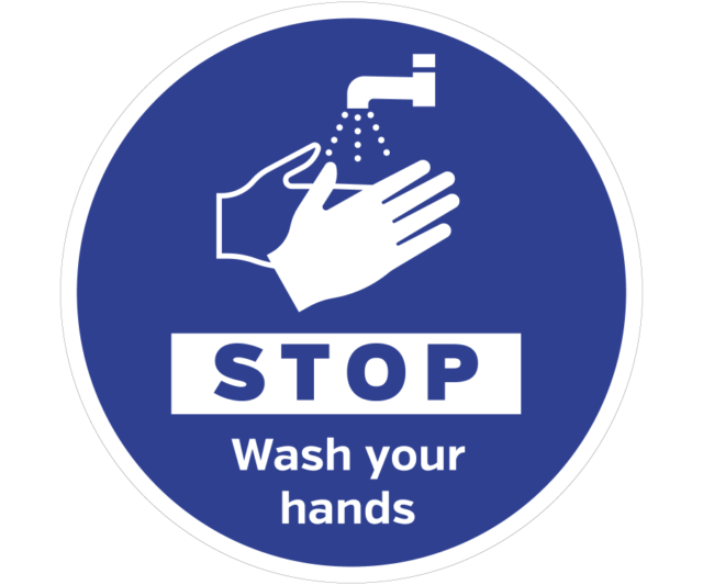 stop wash your hands floor graphic