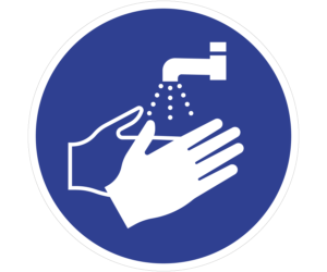 wash your hands floor graphic