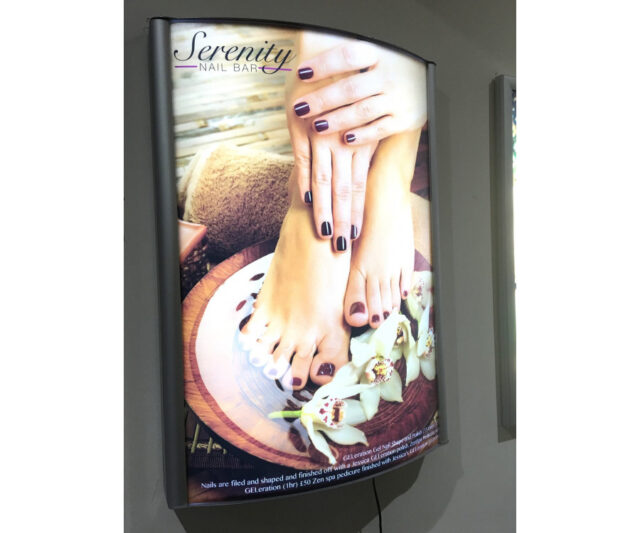 back lit curved poster