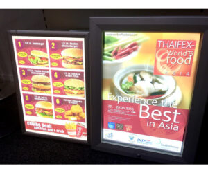back lit menu posters
