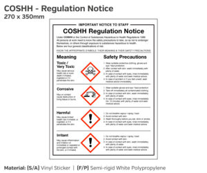 COSHH Symbol Meanings and Safety Precautions Notice
