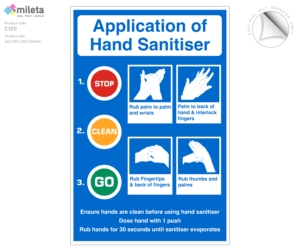 Application of Hand Sanitiser vinyl sticker - CS121