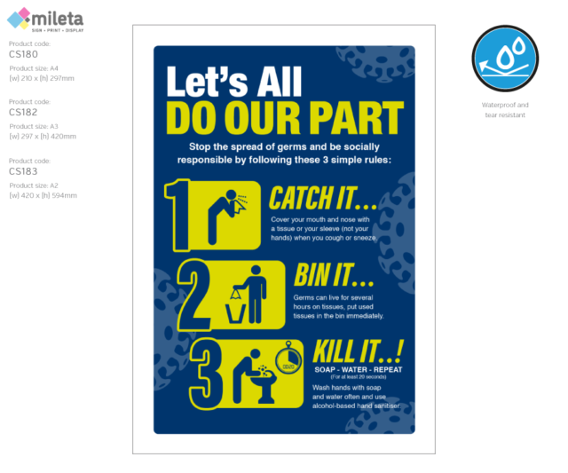 cs180-182-183 catch it kill it bin it a4 poster