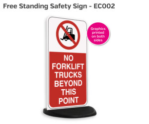 ec002 no forklift trucks free standing
