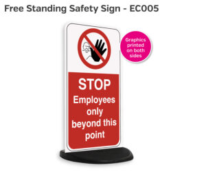 ec005 stop employees only free standing