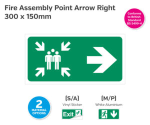 es466-467-fire assembly point arrow right 300x150