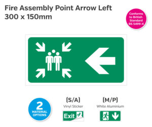 es468-469 fire assembly point arrow left 300x150