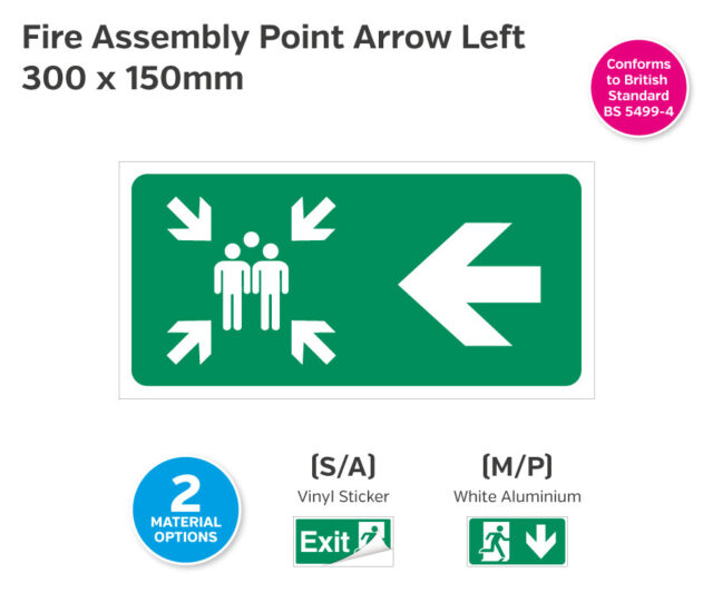 es468-469 fire assembly point arrow left 300x150