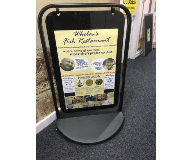 poster in a swing sign