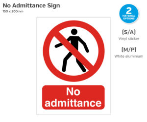 ps032-022 no admittance notice 150x200