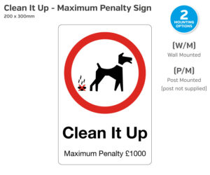 Clean It Up - Dog Walker Notice - Wall or Post Mounted