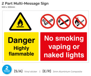 2 Part Multi-Message Sign - 500 x 300mm