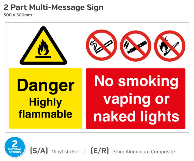 2 Part Multi-Message Sign - 500 x 300mm