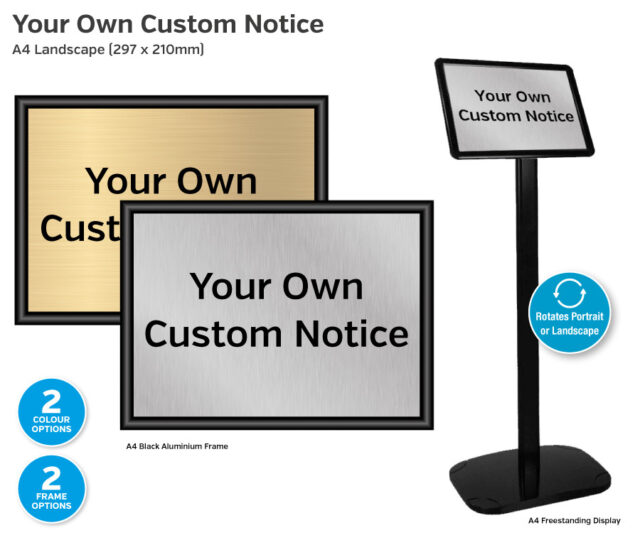 Your Own Custom Notice - A4 Framed Landscape