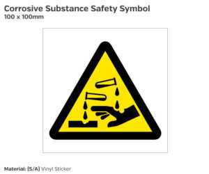 Warning Corrosive Substance Symbol Safety Sign