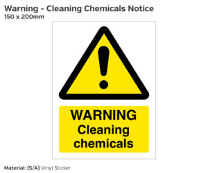 Warning Cleaning Chemicals Safety Sign
