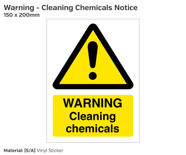 Warning Cleaning Chemicals Safety Sign
