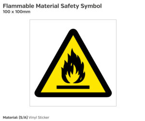 Warning Flammable Material Symbol Safety Sign