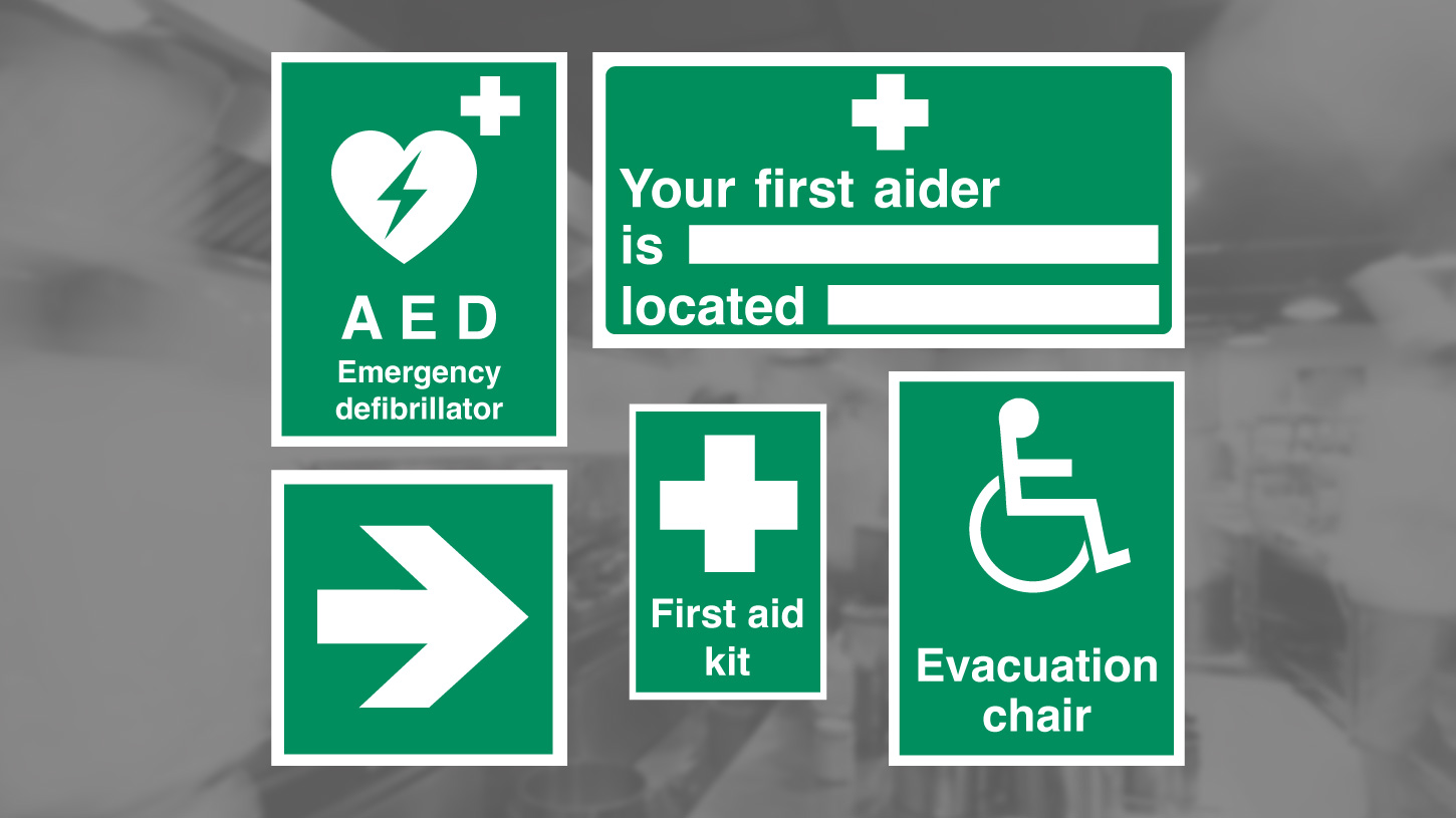 workplace first aid signs section banner