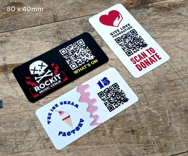 Premium Full Colour Rectangle QR Code Table Numbers - 2 Sizes Available - Image 2