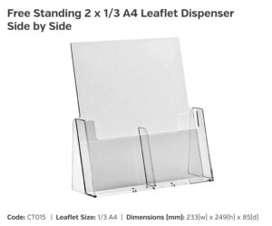 CT015 2x 1/3 A4 Freestanding Leaflet Dispenser SbS