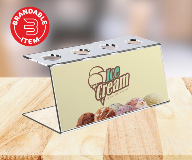 Clear Acrylic IceCream Cone Stand Branded