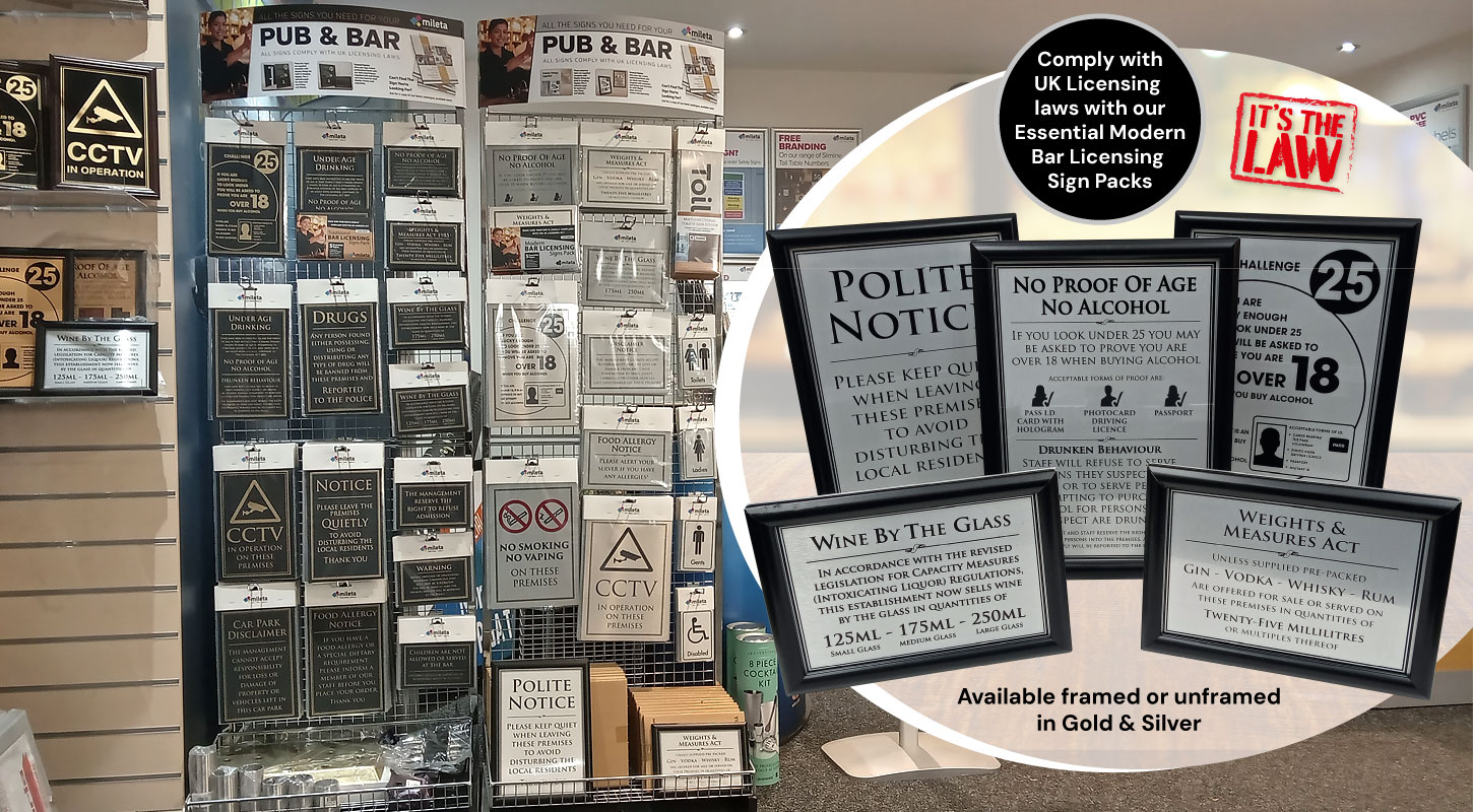 Modern Bar Signs Section Banners Frames