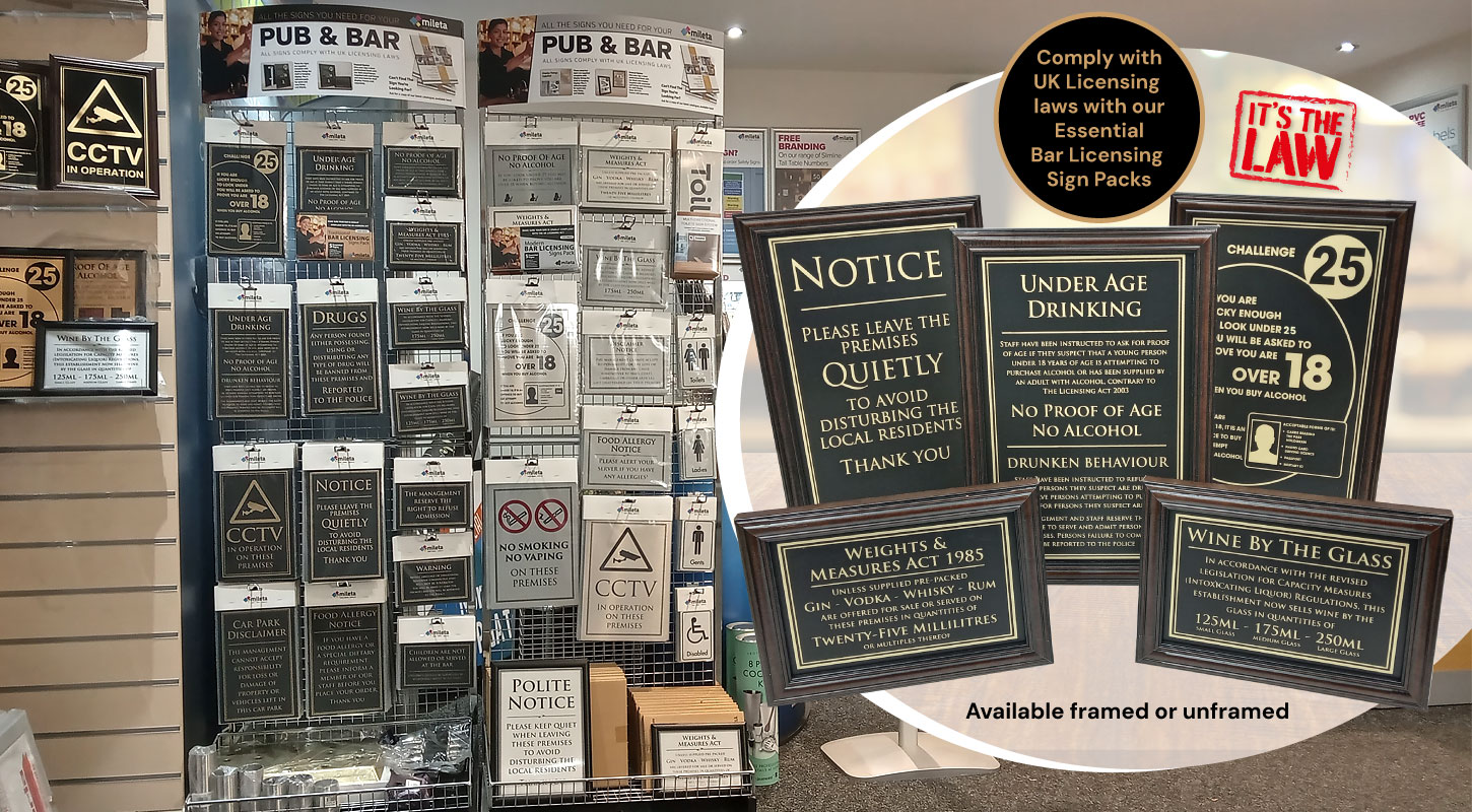 Traditional Bar Signs Section Banners Frames