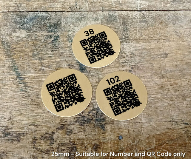 classic gold qr code discs 25mm