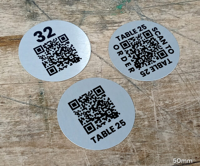 classic silver qr code discs 50mm