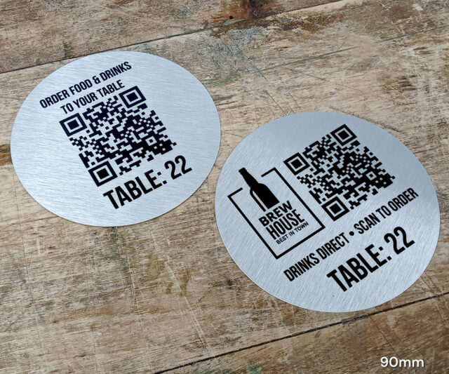 classic silver qr code discs 90mm