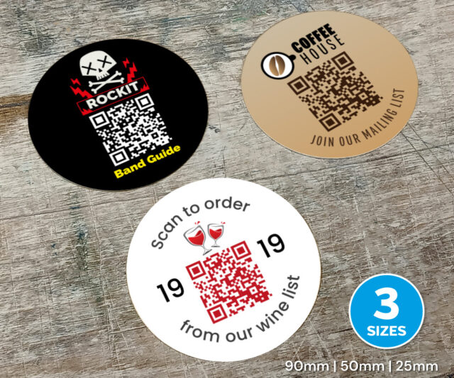 Premium Full Colour QR Code Table Number Discs  - 3 Sizes Available