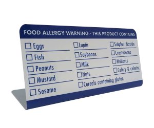 Stand Up Aluminium Buffet Allergen Notice