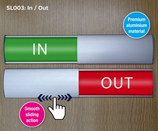 Sliding Door Sign - In / Out