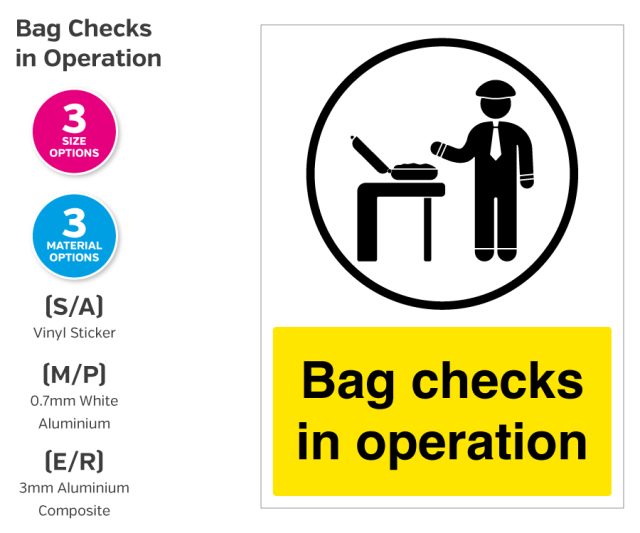 Bag Checks In Operation Notice