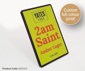 Bespoke Full Colour Custom Printed Rectangle Bar Pump Badge