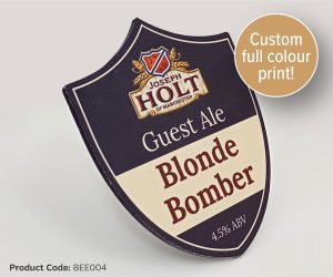 Traditional Shield Full Colour Custom Printed Bar Pump Badge