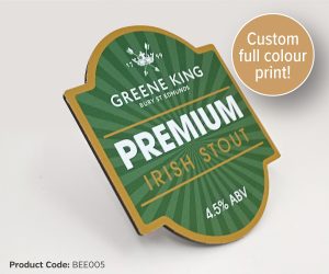 Large Traditional Badge Full Colour Custom Printed Bar Pump Badge.