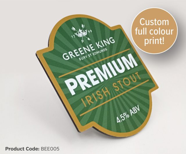 Large Traditional Badge Full Colour Custom Printed Bar Pump Badge.