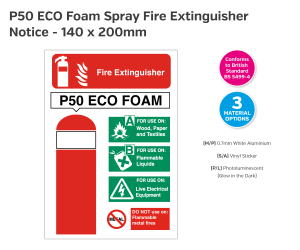 P50 Eco Foam Fire Extinguisher Notice