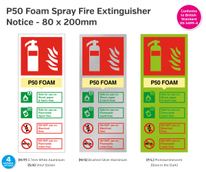 P50 Foam Fire Extinguisher Notice