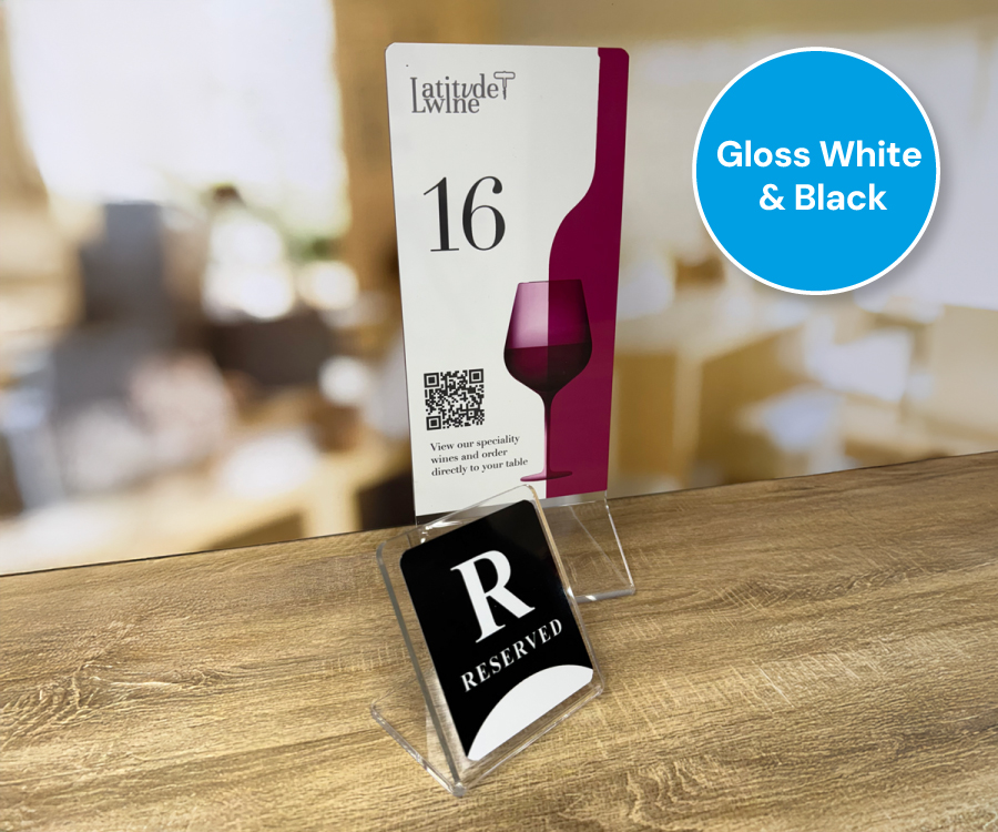 Clear Acrylic Reserved Table Notice - Choice of Finishes - Image 3
