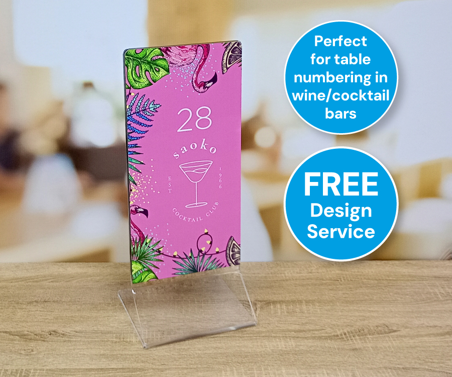 Wide Clear Acrylic Function Room Table Numbers - Any Number, Any Design - Image 3