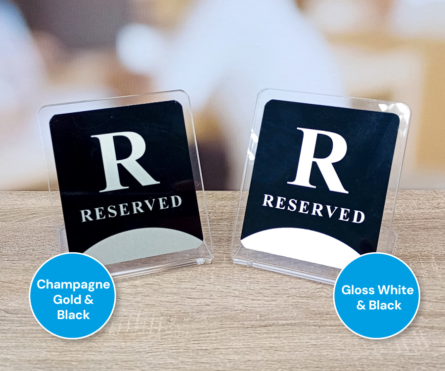 Clear Acrylic & Aluminium Reserved Notices